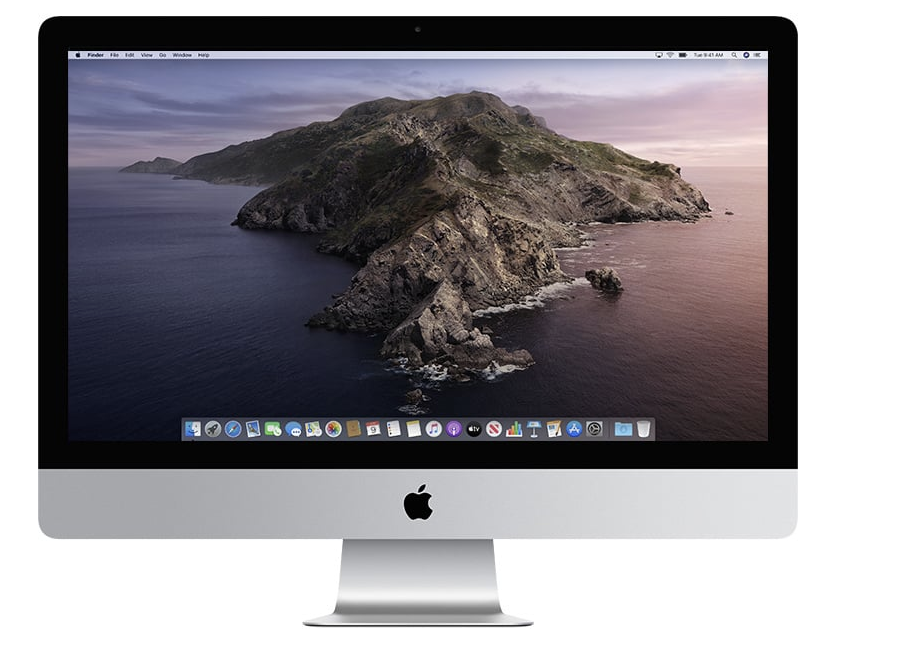 Classic silver iMac showcasing a high-resolution nature wallpaper - Royal Step